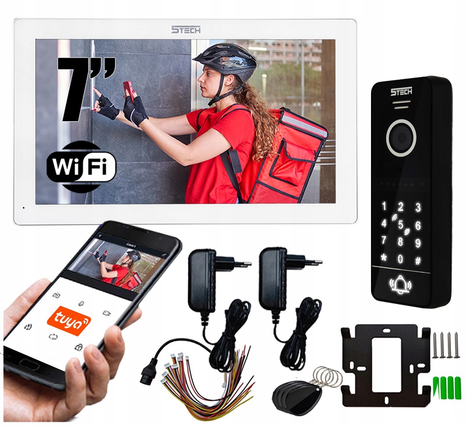WIFI VIDEO INTERTELEFÓN S ČÍTAČKOU KÓDOV BRÁNA BRÁNA TEL + KĽÚČENKA ATLO-501B/BK